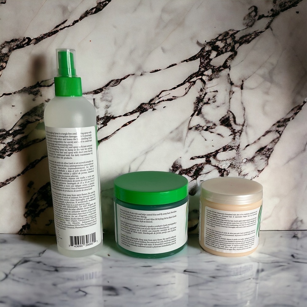 Brand New Bundle Lusti Olive Oil Detangle Spray, Styling Gel, Mayonnaise Hair M - Picture 2 of 14